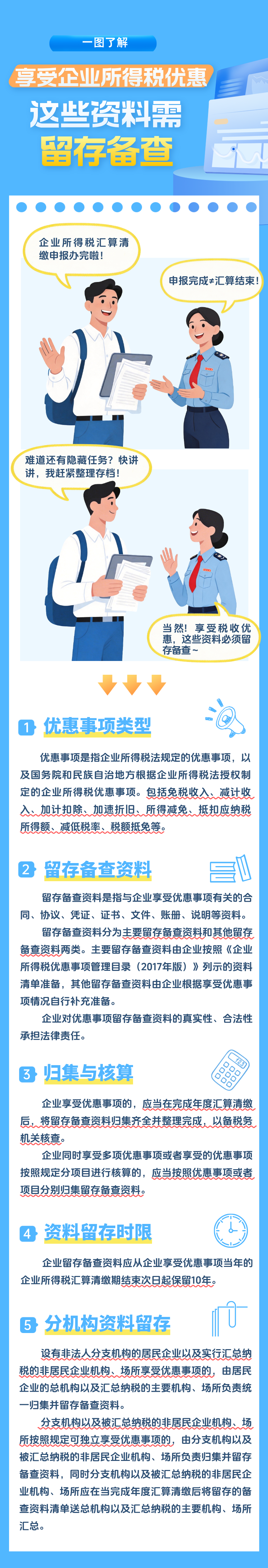 享受企业所得税优惠，这些资料需留存备查→